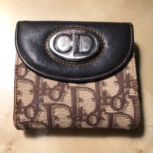 Christian Dior leather and canvas wallet